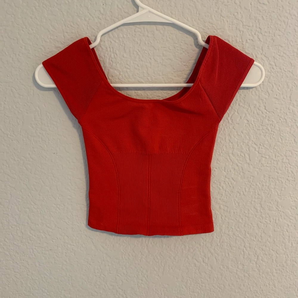 Red free people top, workout, crop
